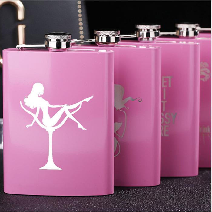 Hip Flask 8 Oz Stainless Steel Flask for Alcohol Pocket Bottle for