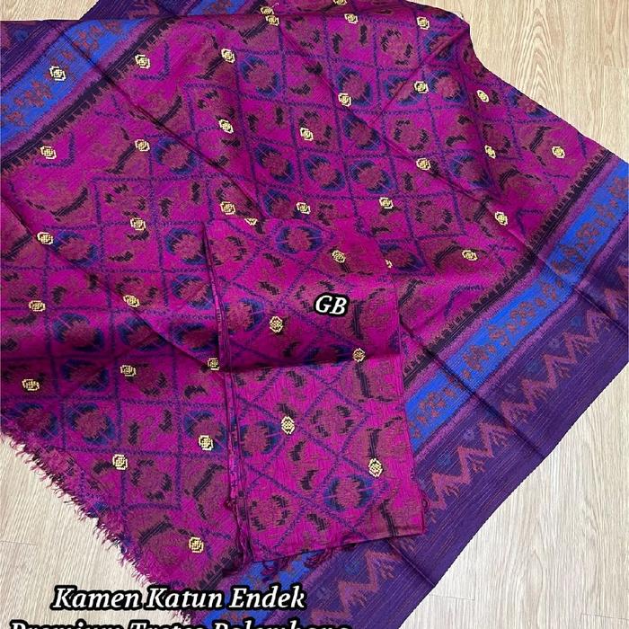 Kamen Katun Endek Palembang Set Selendang