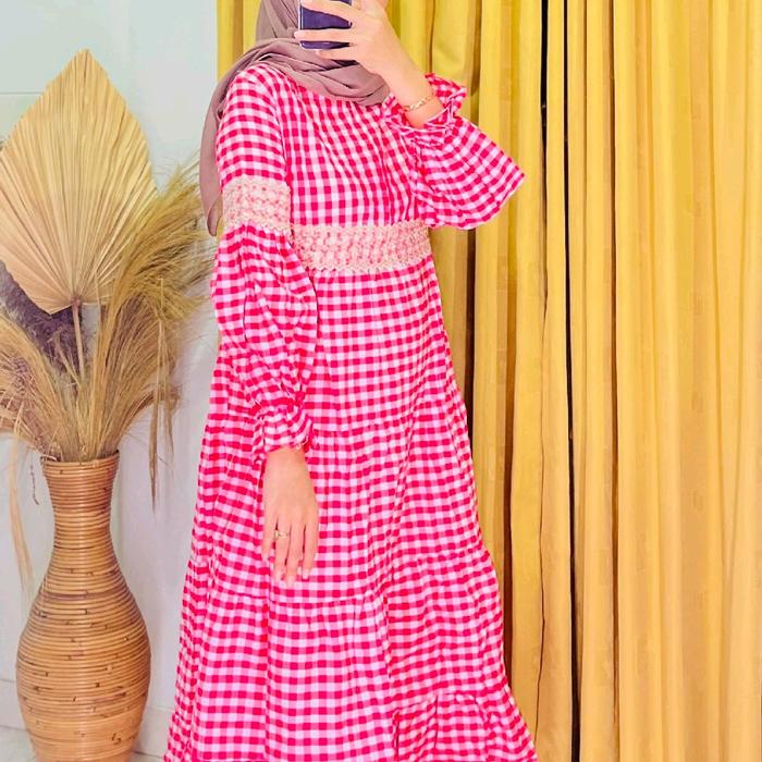 KIMIKO MIDI PLAID/KATUN/MIDIDRESS
