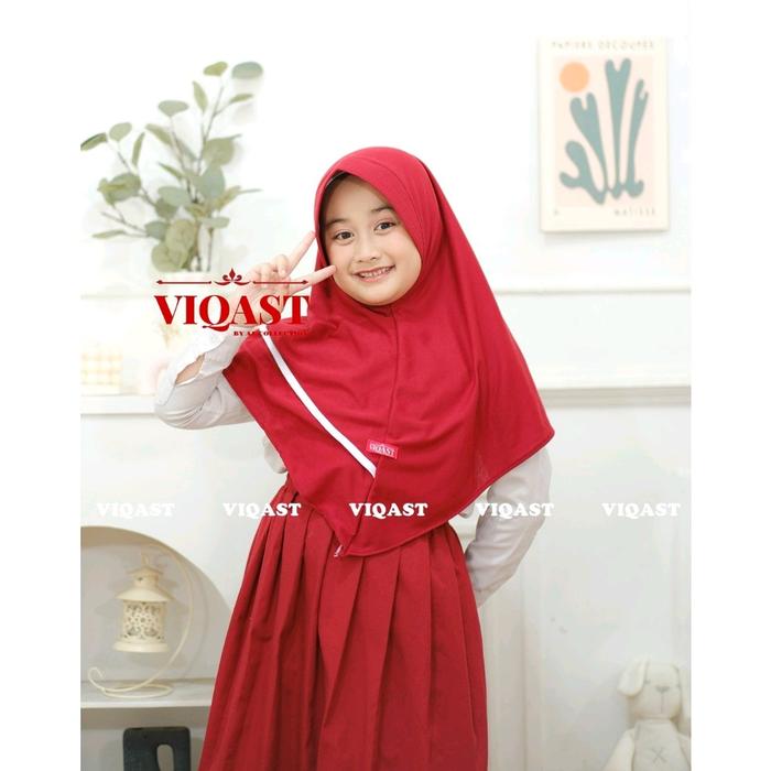 HIJAB ANAK SEKOLAH SD LIST SAMPING AINUN kaos PE(size 6-10 tahun)kerudung sekolah terbaru variasi Ca