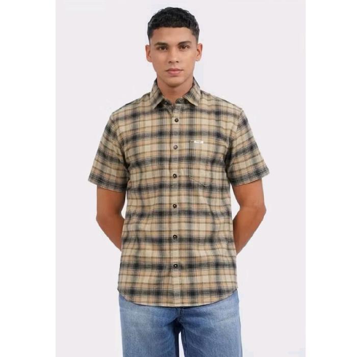 kemeja flanel pendek Wrangler slimfit original