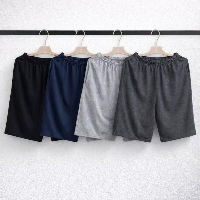 Celana Pendek Casual Polos Berkantong Cotton Babyterry Berkualitas Premium Unisex Shorts untuk Pria 