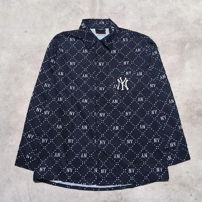 Kemeja tangan panjang pria mlb yankess monogram bekas