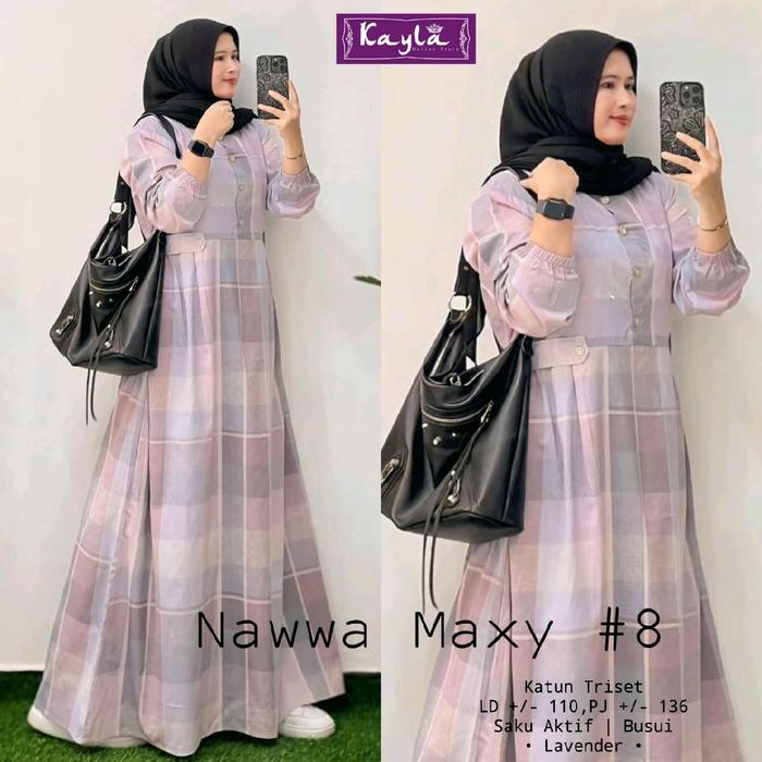 Nawwa Maxy #8 Gamis Wanita Katun Triset Bestseller by Kayla Collection