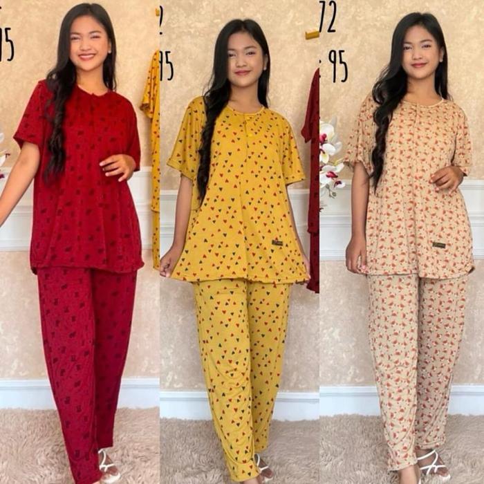 ONESET ZAJIFA Celana panjang Setelan Baju Wanita Katun Motif