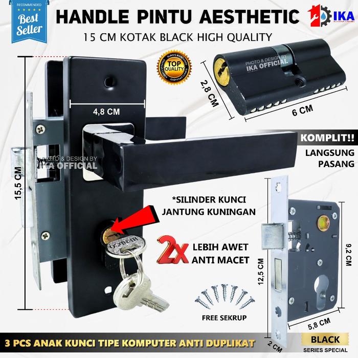 Kunci pintu kecil bagus handle kamar silinder TEBAL / Kunci Pintu Rumah Silinder 15cm Full Set Murah