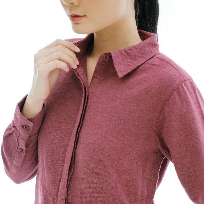 Kemeja Cewek Eiger X-Nomad Tunic Shirt Olive Red 91000 5472 Original