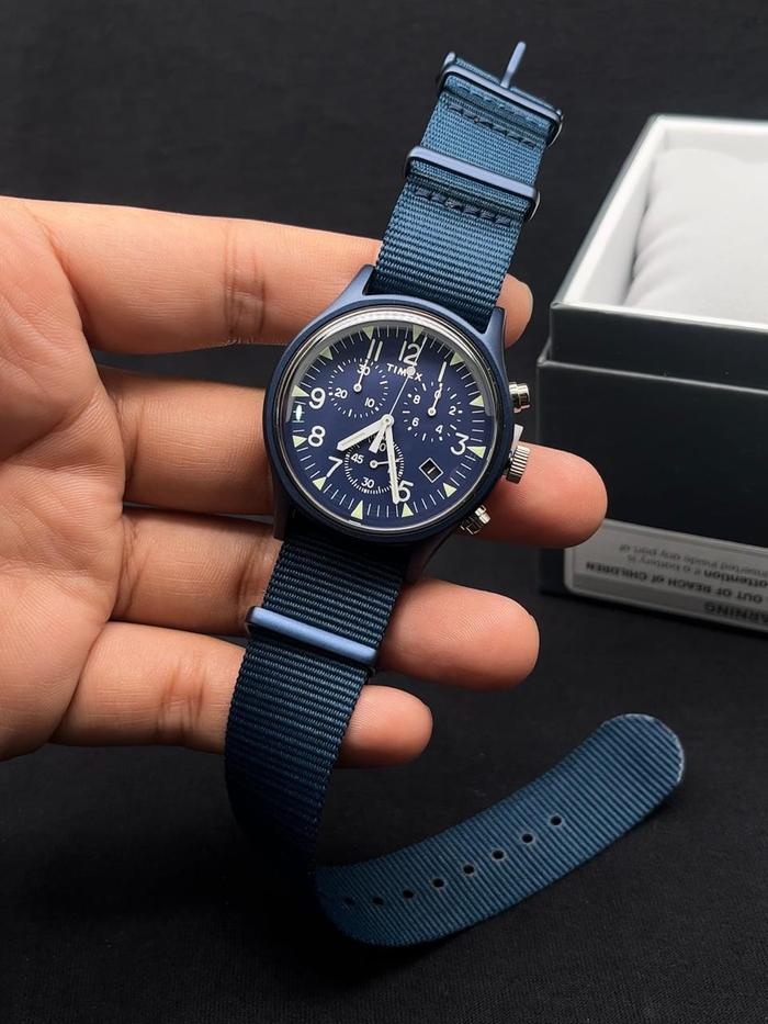 Timex MK1 TW2R67600 Chronograph Mens Blue Navy Dial Blue Navy Nylon Strap