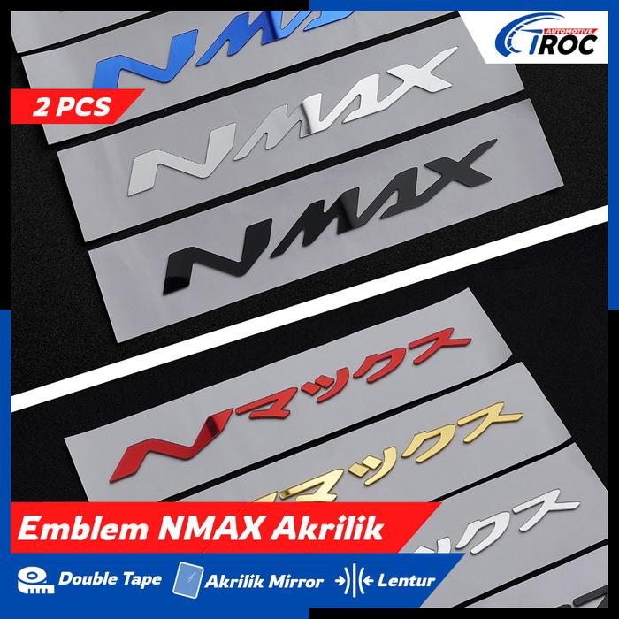 Tulisan NMAX Jepang Timbul 3D Logo NMAX Timbul Ori Stiker NMAX Mirror 3D Emblem NMAX New Old Origina
