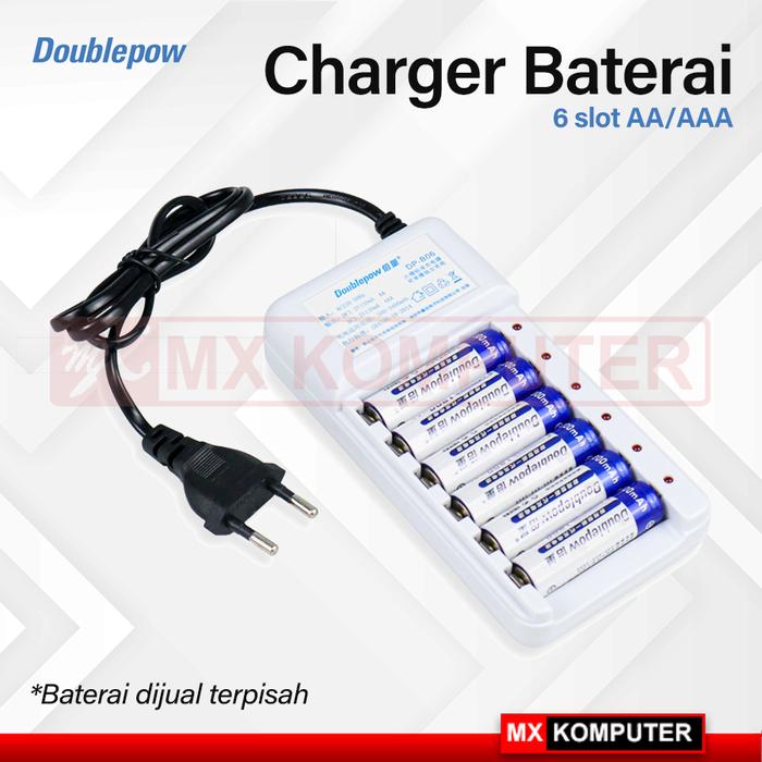 Doublepow Charger Baterai 6 slot AA/AAA
