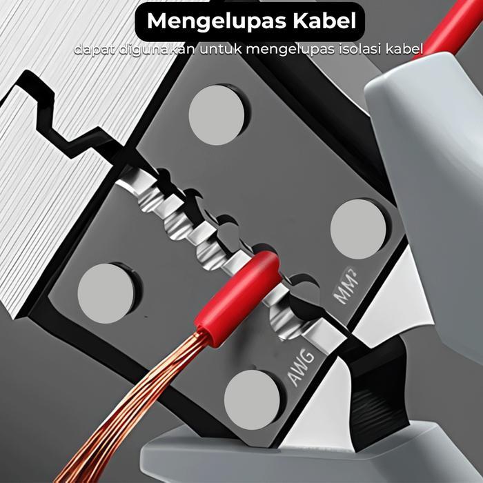 Tang Lancip 9 inch Tang Potong Kabel 4in1 Wire Cutter Baja Panduan Crome Vanadium - 6770