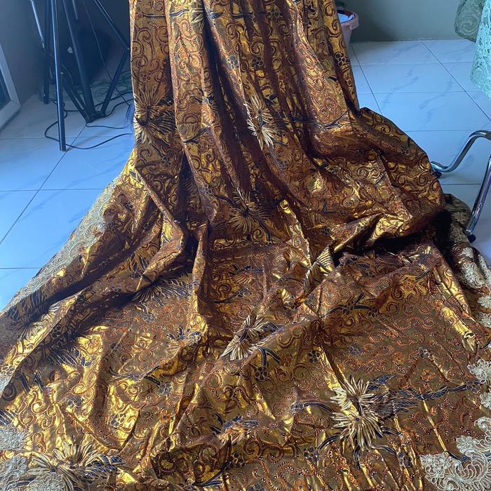 Ekor kebaya pengantin batik prada  Coklat