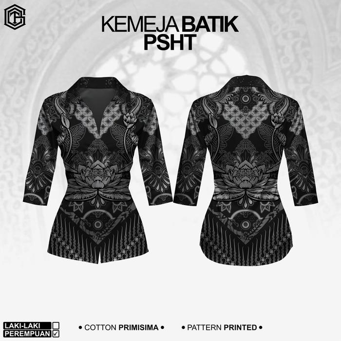 Kemeja Batik Printiing PSHT untuk Wanita - Baju Katun Primisima dengan Pola Cetak