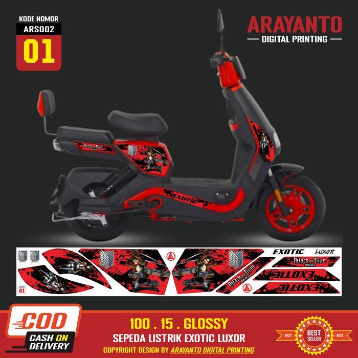 Stiker Striping Sepeda Listrik Exotic Luxor Variasi ARS02 AoT