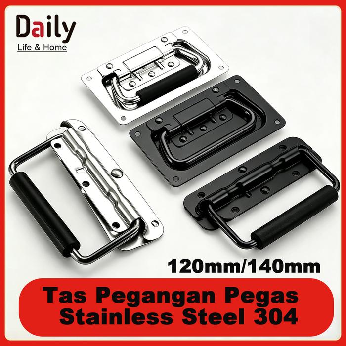 Pegangan Besi Kotak Hardcase Handle Box dengan Spring, Handle Tempel untuk Flightcase Mixer & Speake