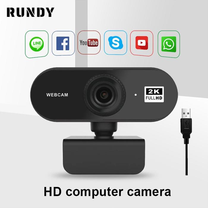 RUNDY【COD】Webcam Panggilan Video Full HD 1440P 2K Untuk PC Laptop Home USB Video Webcam Dengan Mikro