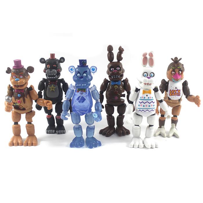 6pcs Set Game FNAF Action Figure Security Breach Bonnie Foxy Fazbear