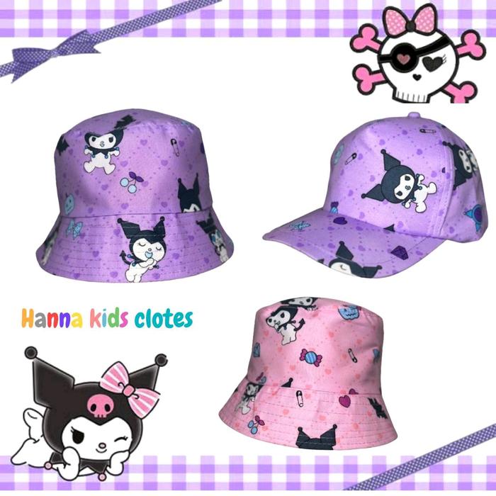 Topi anak kuromi topi kuromi topi perempuan kuromi Bucket kuromi baseball kuromi print Fashion