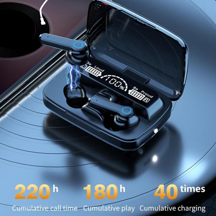 M19 TWS Earphone Nirkabel Kompatibel dengan Bluetooth