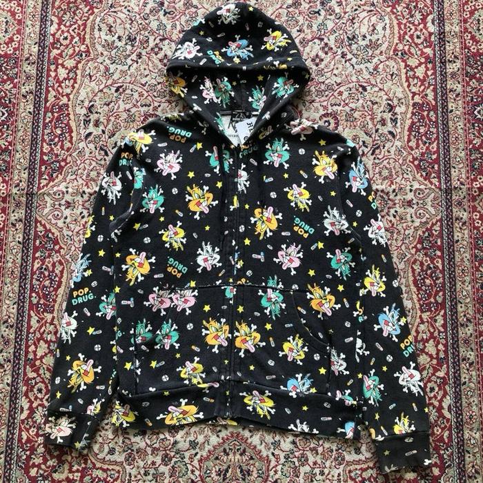 Jaket Hysteric glamour aop zipper hoodie jacket Vintage Hysteric glamour japan apparel Hi299