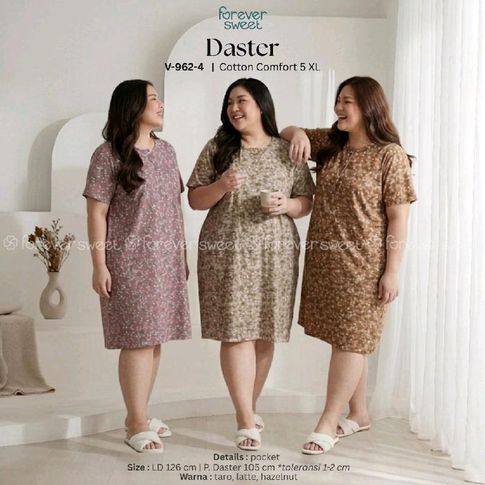 Forever Dress Daster Jumbo Ukuran 5L Wanita Bumil Busui Panjang 124cm Lebar 104cm Nyaman Fleksibel u