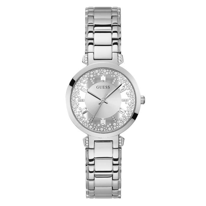 GUESS LADIES WATCH SILVER CRYSTAL CLEAR - GW0470L1