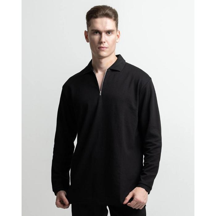 HSRM - Paul Polo Shirt Zipper Long Sleeve Black TwoBreeze