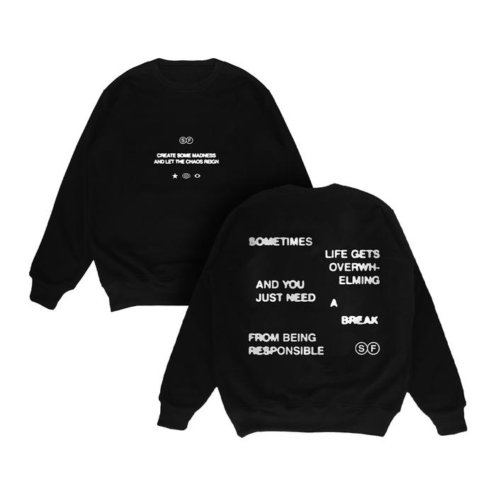 Soulfifteen Sweater Madness Crewneck - Black Distro Pria Fleece