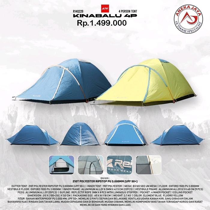 TENDA AREI KINABALU KAPASITAS 4 ORANG