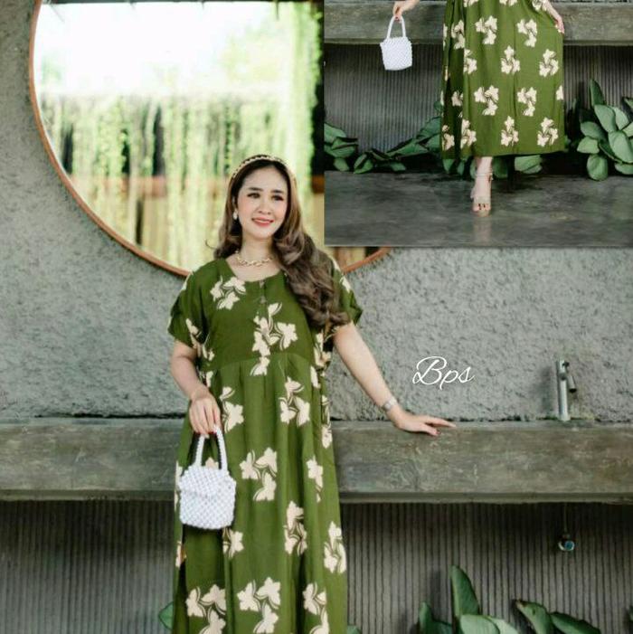 Ready kak dres wanita dres(jumbo)  daster arab motif kupu-kupu LD 120