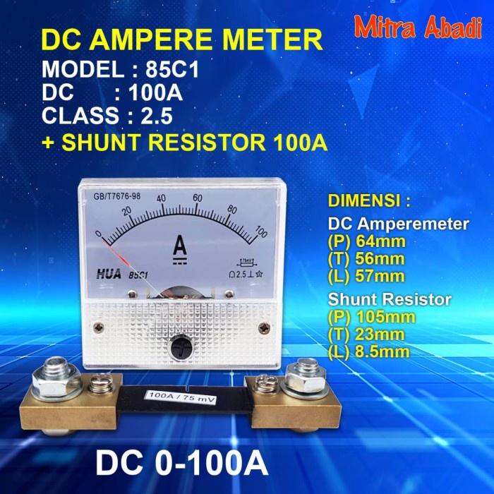 Amperemeter ANALOG DC 100A/100.000 mA 75 mV + Shunt Resistor