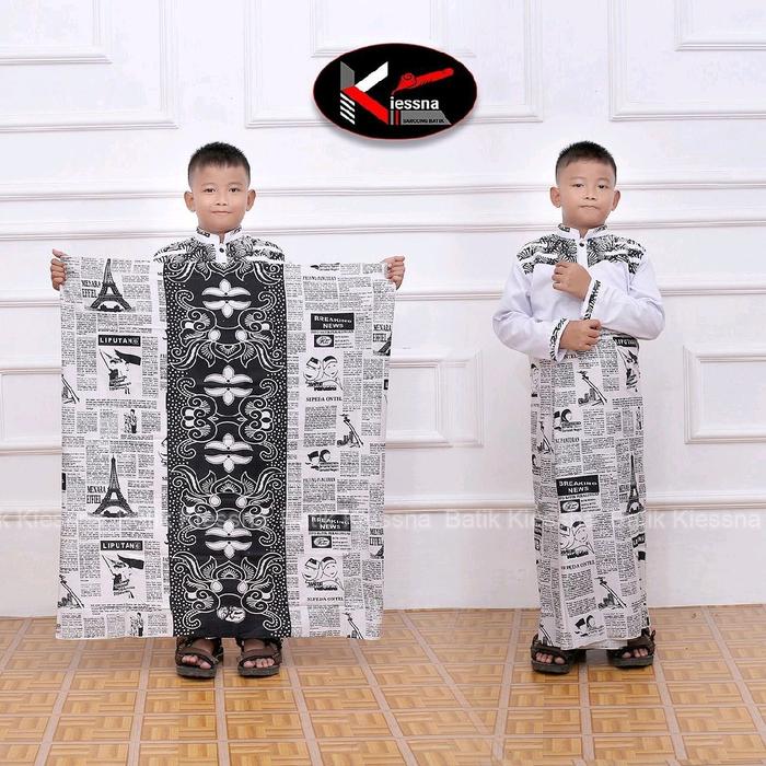 Sarung Batik Anak Motif Koran Santri Pria Muslim