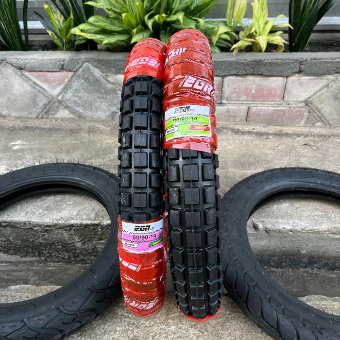 Sepasang Ban matic Trail depan belakang