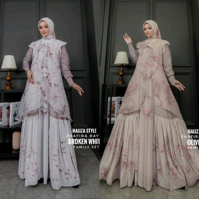 Gamis Abaya Haliza Zhafira by Haliza Style Haliza Syar'i Sarimbit Lebaran Sarimbit Haliza