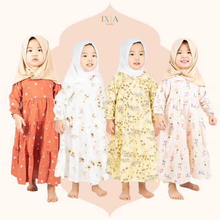 [ Ixia Kids ] Nara Dress / Baju Dress Gamis Anak Perempuan 1-8 Tahun