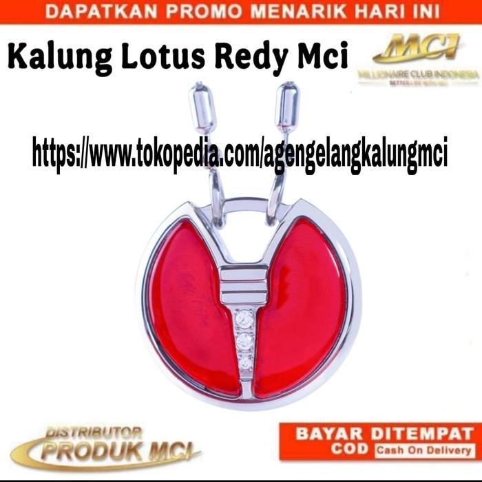 Kalung Lotus Mci / Kalung Lotus Merah Mci / Kalung Rantai Pendant Mci / Kalung Kesehatan Mci Origina
