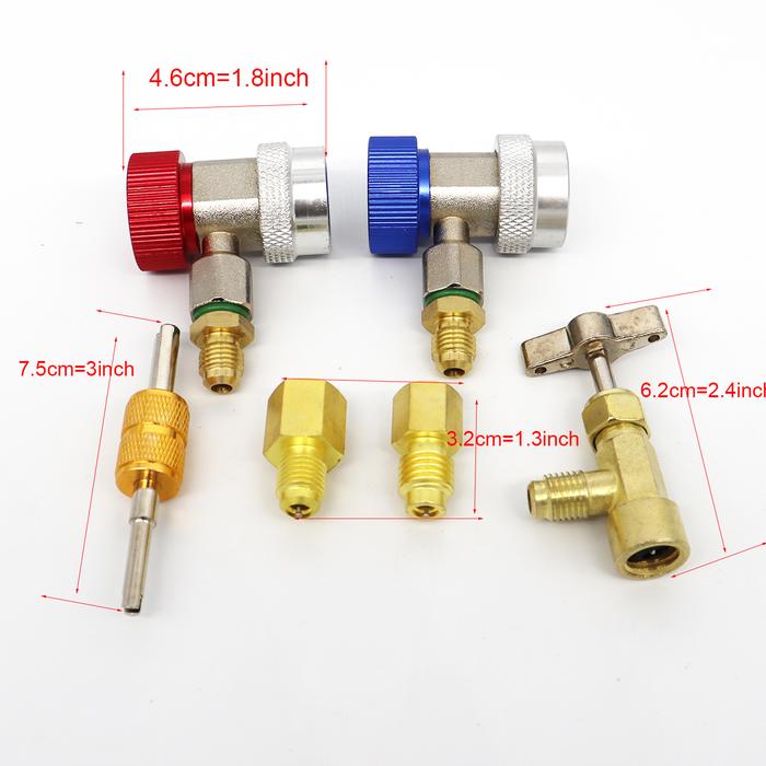 R134A Adapters KIT with Puncture 134A Can Tap，R134A Adjustable Quick