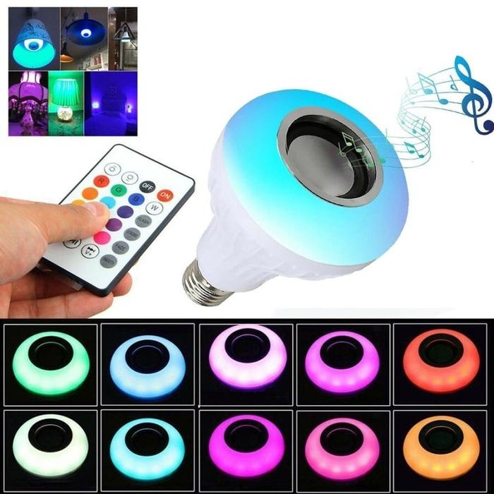 Bohlam Speaker Musik Bluetooth 2 in 1 - Lampu Speaker Bohlam LED RGB E27 12W with Bluetooth Speaker 