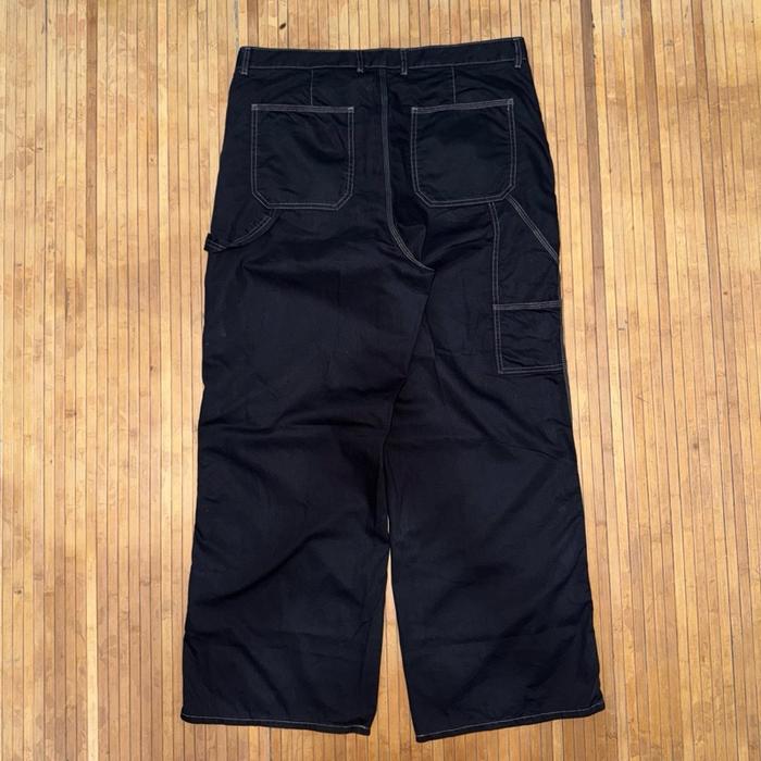 GU By UNIQLO RELAXED WIDE LEG FIT BLACK CARPENTER FATIGUE PANTS
