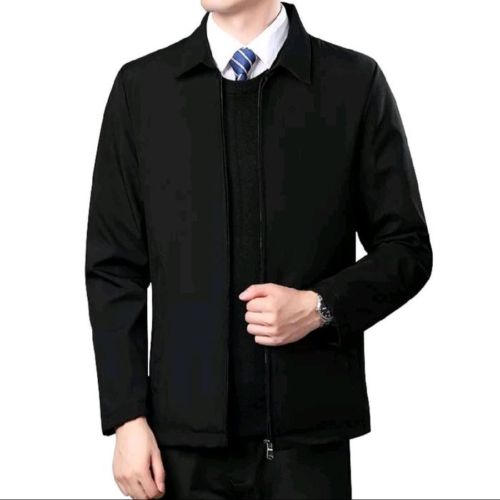 jasket jaket santri jaket formal jaket casual Blazer Pria Wanita Hitam Panjang Simple Outer Kerja Sl