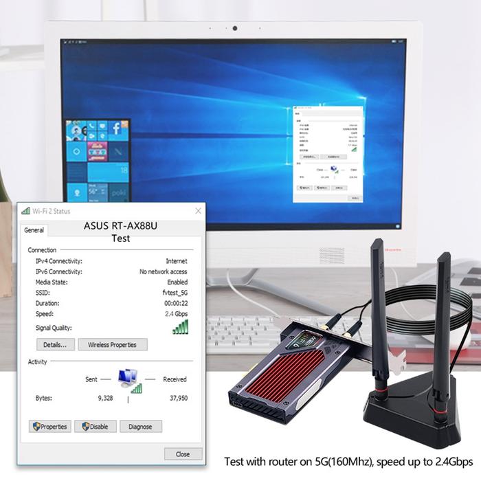 Fenvi FV-AXE3000 Wi-Fi 6E AX210 Wireless 2.4G/5GHz/6G 5374Mbps WiFi