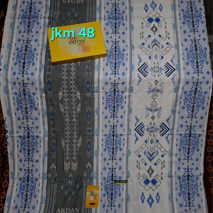 Sarung Ardan Jkm Seri Warna 48 Dus Kuning 500grm Sarung Muslim Dewasa Motif Batik Katun Hitam - Puti