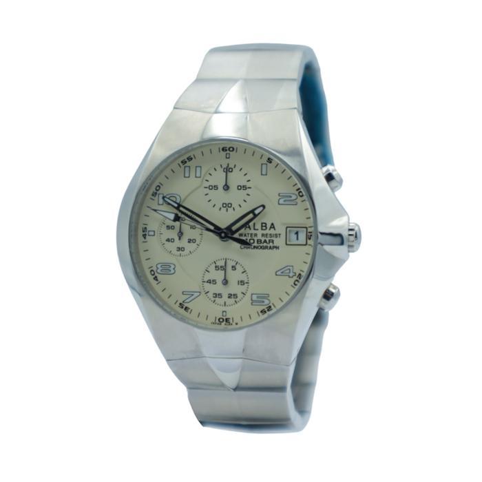 Alba Classic Vintage Man AJN073 / AJN073X1 Quartz Ivory Dial Stainless Steel Strap Watch