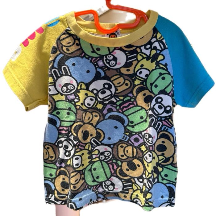 Preloved Bathing Ape Baby Milo Tshirt dengan Desain Karakter Lucu dan Warna Cerah untuk Anak-anak
