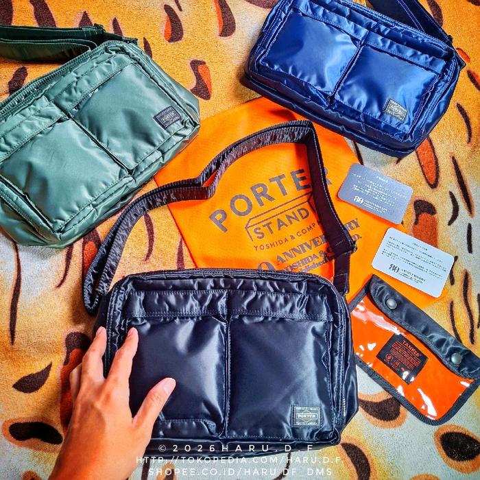Porter Yoshida Tanker Tas Selempang Hitam Medium Pria Slingbag Cowok Waistbag