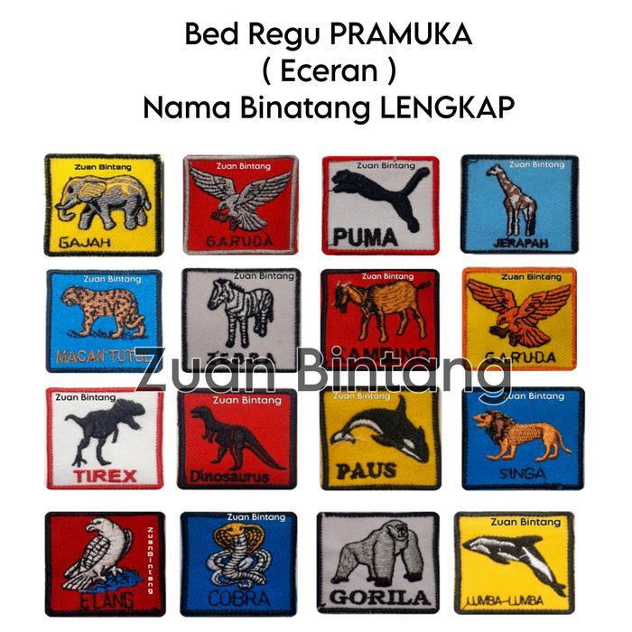 TANDA REGU PRAMUKA PUTRA BORDIR/BET REGU PRAMUKA NAMA HEWAN LENGKAP *
