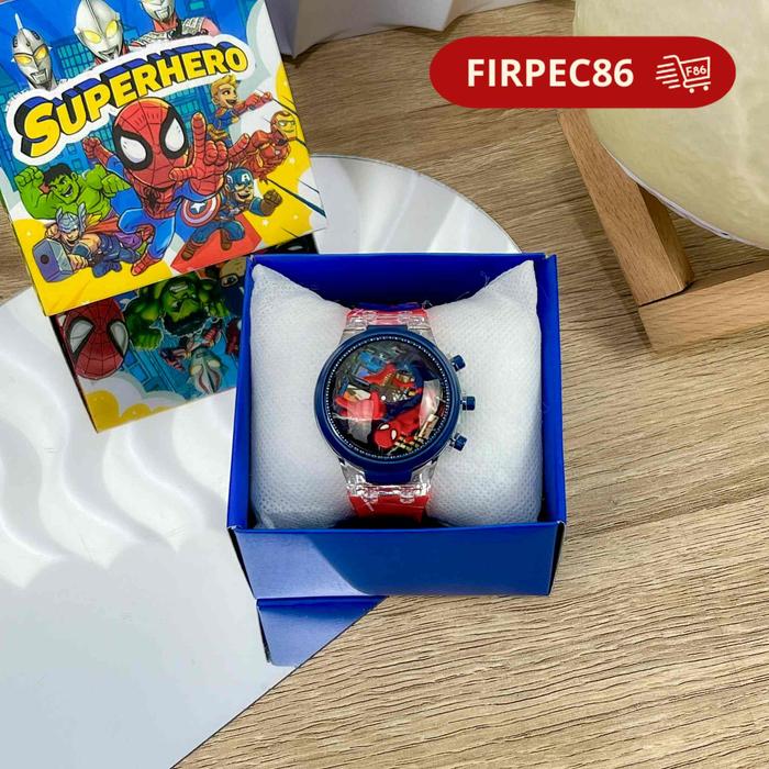 Free Box-Jam Tangan Anak Digital Spinner Lampu Musik Bisa Glow in the Dark - Karakter Favorit Lucu -