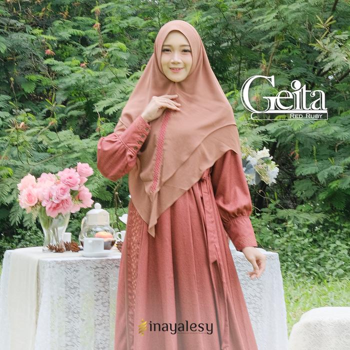 Gamis Premium Set Hijab Khimar Square Segiempat by Inaya Inayalesy - Geita Nancy Ainaya Venzi