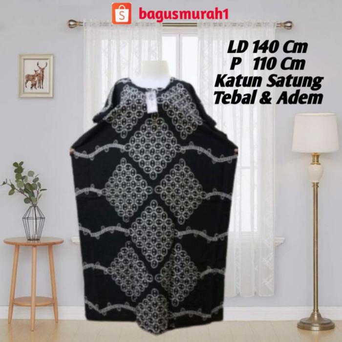 Daster Jumbo / Daster Lowo Super Jumbo LD 140 / Daster Radian Hitam Putih / Daster Hamil Bumil / Das