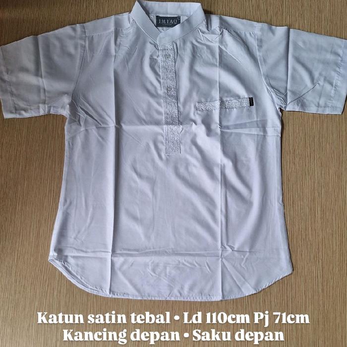 BAJU KOKO PUTIH IMTAQ PRIA EXCLUSIVE BORDIR ORIGINAL KOKO LENGAN PENDEK KOKO LEBARAN KOKO MURAH KOKO